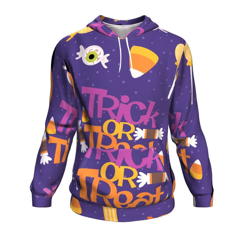 Image of Candy Sweet Trick Or Treat Funny Halloween Hoodie Over Print - shirtskishirt