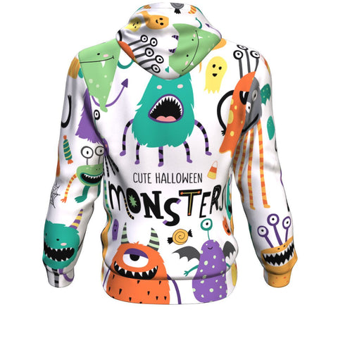 Image of Cute Scary Halloween Monsters Halloween Hoodie Over Print - shirtskishirt