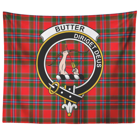 Image of Wall Tapestry Butter Tartan Clan Badge Scottish