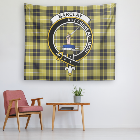 Image of Wall Tapestry Barclay Tartan Clan Badge Scottish - shirtskishirt