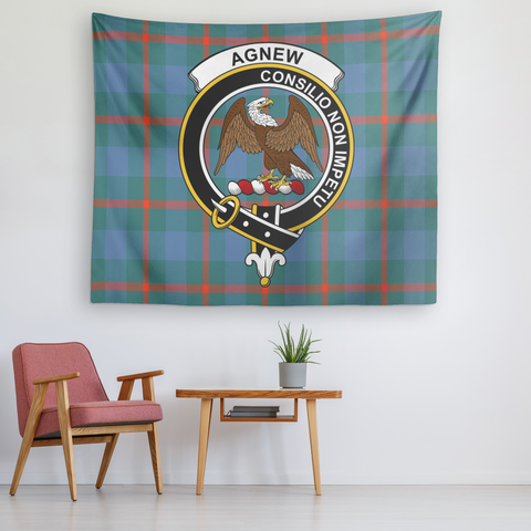 Image of Wall Tapestry Agnew Ancient Tartan Clan Badge Scottish - shirtskishirt