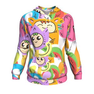 Cute Cartoon Monsters And Beasts With Halloween Hoodie Over Print - shirtskishirt