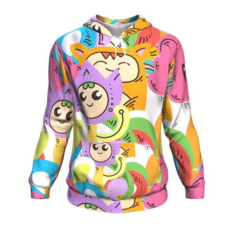 Image of Cute Cartoon Monsters And Beasts With Halloween Hoodie Over Print - shirtskishirt