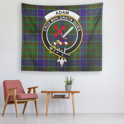 Image of Wall Tapestry Adam Hunting Tartan Clan Badge Scottish - shirtskishirt