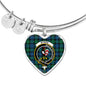 Blackwatch Ancient Scottish Clan Tartan Bangle Heart Shine On Bangle Heart