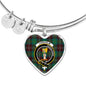 Chisholm Hunting Ancient Scottish Clan Tartan Bracelet Bangle Heart Jewelry Shine On Bangle Heart