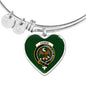 Agnew Hunting Clan Tartan Heart Bangle Shine On Bangle Heart