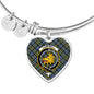 Campbell Faded Scottish Clan Tartan Bangle Heart Shine On Bangle Heart