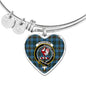 Cockburn Modern Scottish Clan Tartan Bracelet Bangle Heart Jewelry Shine On Bangle Heart