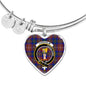 Chisholm Hunting Modern Scottish Clan Tartan Bracelet Bangle Heart Jewelry Shine On Bangle Heart