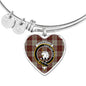 Cunningham Burgundy Dancers Scottish Clan Tartan Bracelet Bangle Heart Jewelry Shine On Bangle Heart