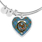 Agnew Ancient Clan Tartan Heart Bangle Shine On Bangle Heart