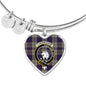 Cunningham Dress Blue Dancers Scottish Clan Tartan Bracelet Bangle Heart Jewelry Shine On Bangle Heart