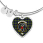 Colquhoun Scottish Clan Tartan Bracelet Bangle Heart Jewelry Shine On Bangle Heart