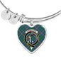 Carmichael Ancient Scottish Clan Tartan Bangle Heart Shine On Bangle Heart