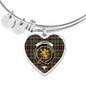 Cumming Hunting Ancient Scottish Clan Tartan Bracelet Bangle Heart Jewelry Shine On Bangle Heart