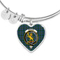 Broun Scottish Clan Tartan Bangle Heart Shine On Bangle Heart