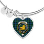 Campbell Ancient Scottish Clan Tartan Bracelet Bangle Heart Jewelry Shine On Bangle Heart