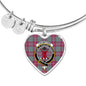 Crawford Ancient Scottish Clan Tartan Bracelet Bangle Heart Jewelry Shine On Bangle Heart