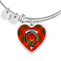 Cameron Red Scottish Clan Tartan Bangle Heart Shine On Bangle Heart