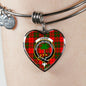 Cairns Red Scottish Clan Tartan Bangle Heart Shine On Bangle Heart