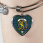 Broun Scottish Clan Tartan Bangle Heart Shine On Bangle Heart