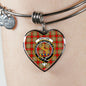Chattan Red Scottish Clan Tartan Bangle Heart Shine On Bangle Heart