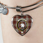 Cunningham Burgundy Dancers Scottish Clan Tartan Bracelet Bangle Heart Jewelry Shine On Bangle Heart