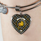 Campbell Argyll Weathered Scottish Clan Tartan Bangle Heart Shine On Bangle Heart