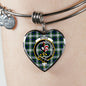Blackwatch Blue Modern Scottish Clan Tartan Bangle Heart Shine On Bangle Heart