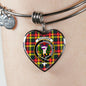 Buchanan Modern Scottish Clan Tartan Bangle Heart Shine On Bangle Heart