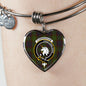 Cunningham Hunting Modern Scottish Clan Tartan Bracelet Bangle Heart Jewelry Shine On Bangle Heart
