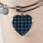 Clergy Blue Scottish Clan Tartan Bracelet Bangle Heart Jewelry Shine On Bangle Heart