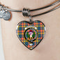 Buchanan Ancient Scottish Clan Tartan Bangle Heart Shine On Bangle Heart