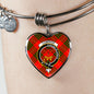 Cameron Red Scottish Clan Tartan Bangle Heart Shine On Bangle Heart