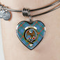 Agnew Ancient Clan Tartan Heart Bangle Shine On Bangle Heart