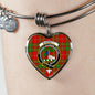 Burnett Ancient Scottish Clan Tartan Bangle Heart Shine On Bangle Heart