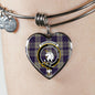 Cunningham Dress Blue Dancers Scottish Clan Tartan Bracelet Bangle Heart Jewelry Shine On Bangle Heart