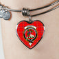 Burnett Modern Scottish Clan Tartan Bangle Heart Shine On Bangle Heart