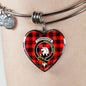 Cunningham Modern Scottish Clan Tartan Bracelet Bangle Heart Jewelry Shine On Bangle Heart