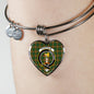 Chisholm Hunting Scottish Clan Tartan Bracelet Bangle Heart Jewelry Shine On Bangle Heart