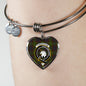 Cunningham Hunting Modern Scottish Clan Tartan Bracelet Bangle Heart Jewelry Shine On Bangle Heart