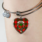 Cairns Red Scottish Clan Tartan Bangle Heart Shine On Bangle Heart