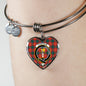 Chisholm Ancient Scottish Clan Tartan Bracelet Bangle Heart Jewelry Shine On Bangle Heart