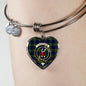 Colquhoun Modern Scottish Clan Tartan Bracelet Bangle Heart Jewelry Shine On Bangle Heart