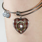 Cunningham Burgundy Dancers Scottish Clan Tartan Bracelet Bangle Heart Jewelry Shine On Bangle Heart