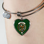 Agnew Hunting Clan Tartan Heart Bangle Shine On Bangle Heart