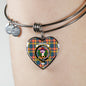 Buchanan Ancient Scottish Clan Tartan Bangle Heart Shine On Bangle Heart