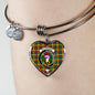 Buchanan Scottish Clan Tartan Bangle Heart Shine On Bangle Heart