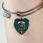 Blackwatch Ancient Scottish Clan Tartan Bangle Heart Shine On Bangle Heart